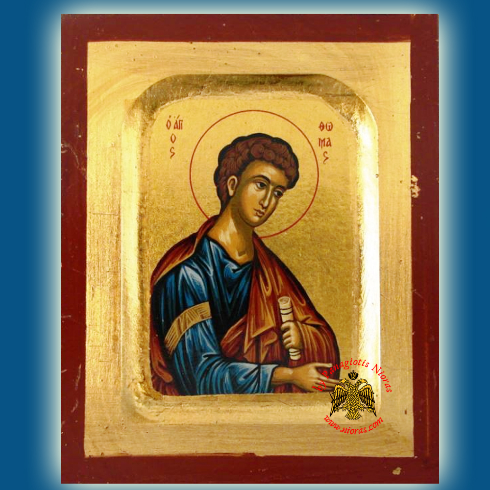 Saint Thomas Byzantine Wooden Icon on Canvas